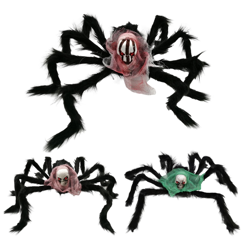 Halloween Giant Spider With Red Eyes Scary Spider Props Outdoor Indoor