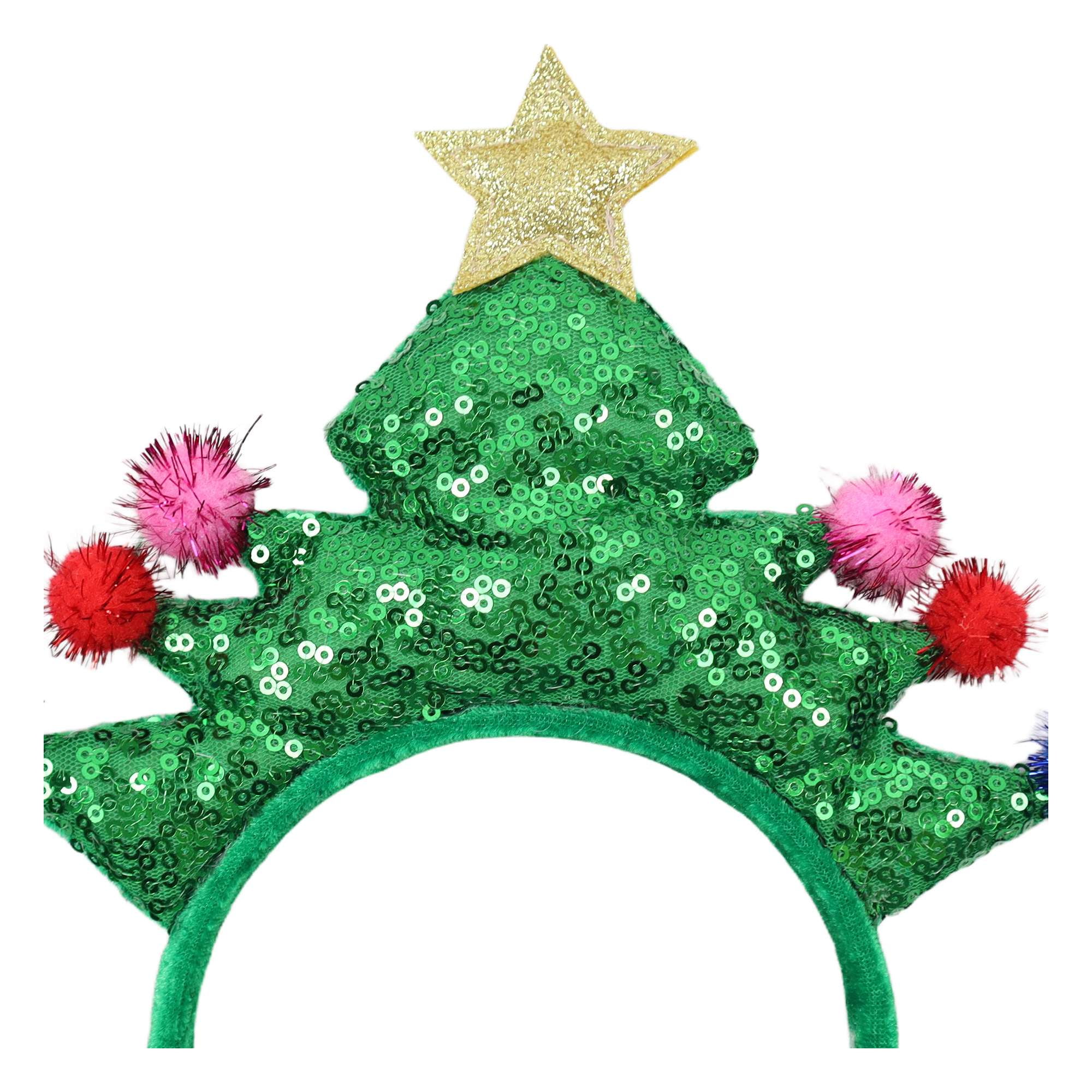 Holiday time big tree headband,9 inch height,green colour