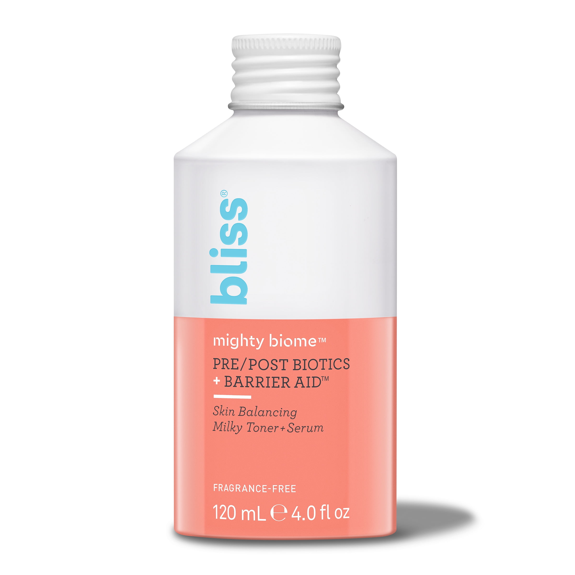 Bliss Mighty Biome Pre/Post Biotics + Barrier Aid Skin Balancing Milky Toner + Serum, 4.0 oz