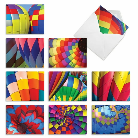 Pack of 10 All Occasion Blank Note Cards with Envelopes (4 x 5.12 Inch) - HOT AIR