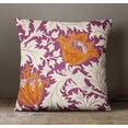 thumbnail image 2 of S4Sassy Purple Cushion Cover Throw Floral Print Square Pillow Case Decorative -12 x 12 Inches, 2 of 4