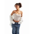 thumbnail image 4 of Women Square Neck Tank Top Summer Y2K Going Out Basic Shirt White M, 4 of 7