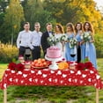 thumbnail image 5 of KCEHTA Valentines Day Tablecloth Rectangle Table Cover Valentines Heart Tablecloth Disposable Plastic Tablecloth for Kitchen Dining Wedding Birthday Party Valentines Day Decorations 54x108 inch, 5 of 6