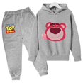 thumbnail image 3 of Conjunto de sudaderas con capucha Lotso para niños, Woody, Buzz Lightyear, sudaderas con capucha de Toy Story de dibujos animados para niños, camisetas y pantalones largos, traje de 2 piezas para niño, 3 of 5