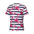 thumbnail image 3 of Yiaed Flamingos Print Mens Short Sleeve Tight Fit T-Shirt, Crewneck Casual Tee-XX-Large, 3 of 5