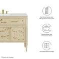 thumbnail image 2 of Single Sink Vanity Cabinet, White Burl, Wood, Hotel Bedroom Bathroom, Modern Contemporary HB36047, 2 of 15