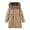 Khaki, variant on Lovskoo 2024 Women's Winter Coats Fleece Parkas Anoraks Thick Warm Comfy Stylish Stitching Long Sleeve Outerwear Casual Hooded Coat Olive Green