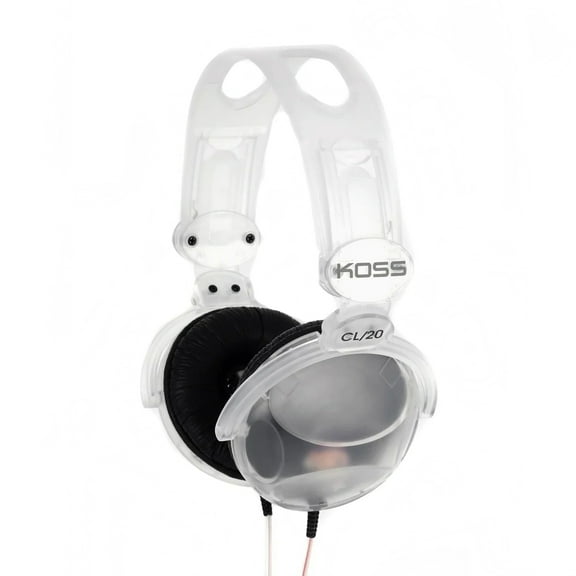 Koss CL-20 Full-Size On-Ear Headphones, Retro Style, Clear, 182288