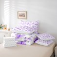 thumbnail image 6 of Erosebridal Cute Purple Bowknot Kids 7 Pieces Bedding Comforter Set,Cartoon Heart Print Full Bedding Set For Girls,Reversible, 6 of 7