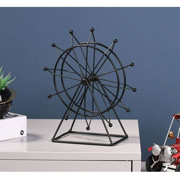 Weloille Ferris Wheel Metal Iron Ornaments Office Home Table Decoration