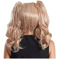 thumbnail image 4 of Peluca sintética multicolor de rizado largo para mujer, pelo humano de estilo cómic de Lolita, peluca de Cosplay de roles de Anime japonés con coletas con Clip, 4 of 5