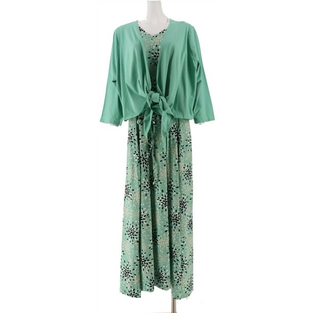 shrug over maxi dress