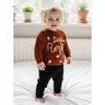 thumbnail image 4 of Baby Boy Girl Halloween Oversized Knit Sweater Letter Pumpkin Chunky Long Sleeve Pullover Sweater Shirts Warm Fall Winter Tops Clothes, 4 of 8