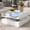 White, variant on Lift-Top Coffee Table with 2 Drawers & LED Lights, Modern Square Glass Top Coffee Table with High-Gloss Finish, Hidden Storage Compartment, for Living Room, Black