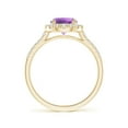 thumbnail image 2 of ANGARA Natural Round 1.15 ct Amethyst Halo Ring with Diamond Accents in 14K Yellow Gold for Women (Size-7mm) | February Birthstone, Anniversary, Jewelry Gift for Women | Natural Amethyst Ring, 2 of 9