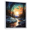 thumbnail image 2 of Designart "Spectacular Aurora Borealis Display IV" Floral Floater Framed Canvas Wall Art, 2 of 7
