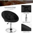thumbnail image 5 of YRLLENSDAN Living Room Vanity Chair Makeup Chair Swivel Accent Chair Round Back Height Adjustable PU leather Modern Chair for Makeup Room Small Desk,Black, 5 of 7