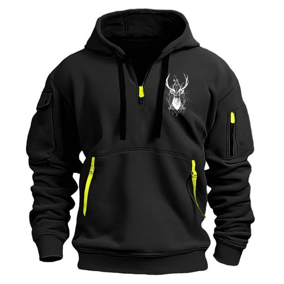 TMOYZQ Christmas Oversized Sweatshirts for Men Casual Xmas Deer Graphic Tactical Sweatshirt Lightweight Long Sleeve Workout Athletic Outdoor Sweatshirt on Clearance