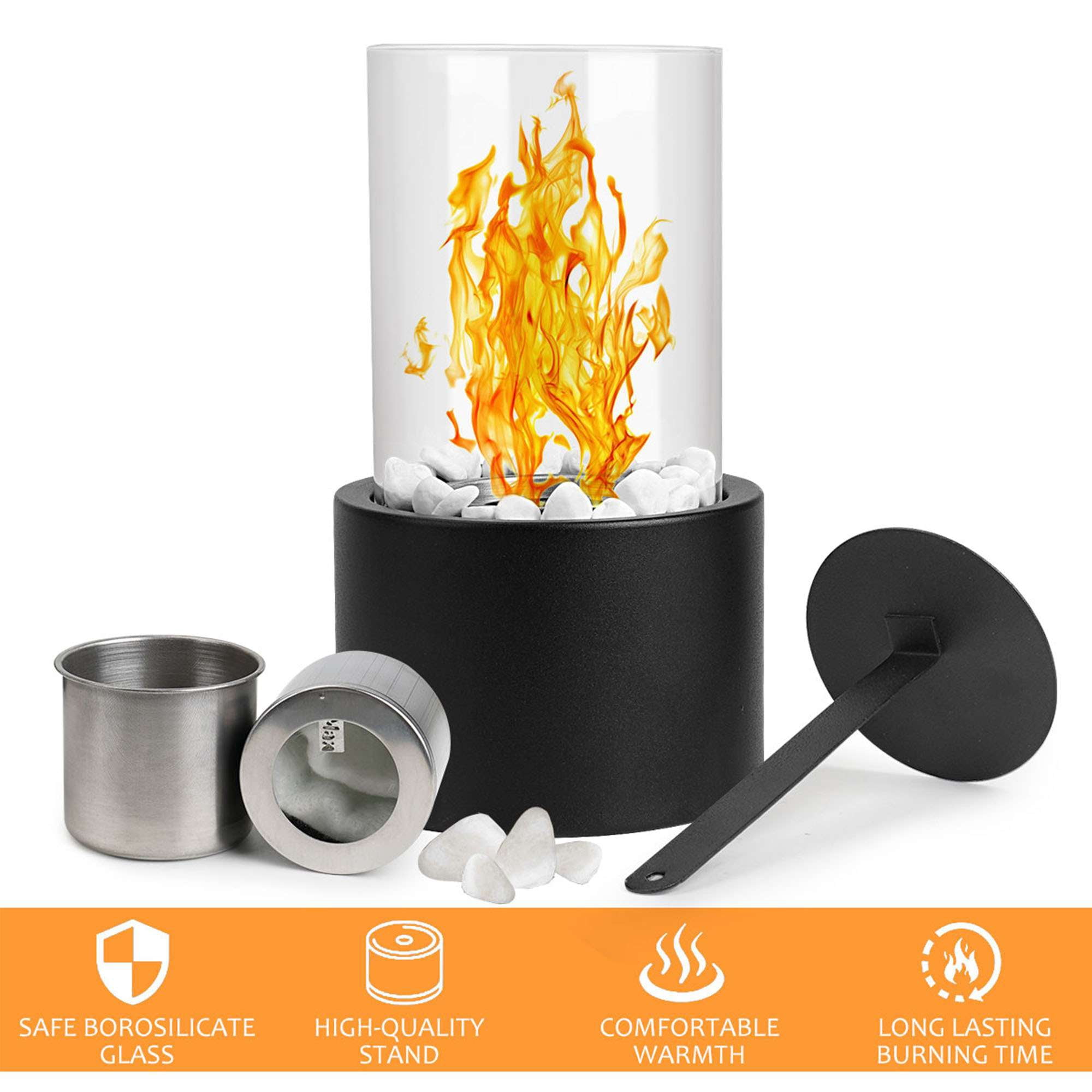 Gustave Tabletop Fire Pit Bowl Mini Portable Table Top Fireplace for Indoor Outdoor Home Patio Decor