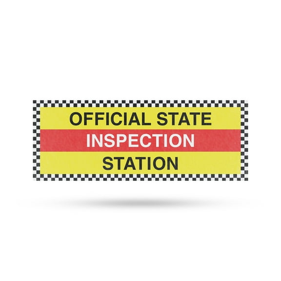 Official State Inspection Station Vinyl Decal 36 Inch x 14 Inch Weatherproof Heavy-Duty Adhesive Backing | Vehicle Checks, Professional Services, Reliable Results | Made in USA