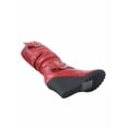 thumbnail image 2 of Pure-65 Women's Fashion Round Toe Slouch Large Buckle Wedge Mid Calf Boot Shoes ( Red, 8 ), 2 of 3