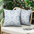 thumbnail image 4 of Outdoor Throw Pillow Covers 20x20 Inch Waterproof Spring Summer Blue Grey Baroque Outdoor Pillow Covers for Patio Funiture Garden Couch, 4 of 7