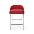 thumbnail image 6 of Barstools Set of 2, Counter Height Bar Stools, Modern Upholstered Fabric Bar Stool for Kitchen Bistro Pub, Low Back Armless Bar Chair with Chrome Finish for Dining Room Counter Island, 6 of 9