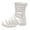 White, variant on Women's Chunky Heels Wide Mid Calf Gladiator Sandals with Back Zipper Roman Retro Hollow out Leather Open Toe Comfortable Platform Walking Dress Summer Shoes Black Size 6