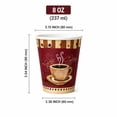 thumbnail image 2 of VeZee 8 Oz Disposable Colored Tea&Coffee Cups Printed, Poly Paper Durable Hot Cup ONLY For Hot/Cold Drink, Coffee Cups, Tea, Cocoa, Travel, Hot Chocolate, Chai, Latte & Hot Soup|1000CT, 2 of 4