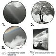 thumbnail image 3 of Designart "Grayscale Arc Rainbow Over the Tree I" Rainbow Floater Framed Canvas Wall Art, 3 of 7