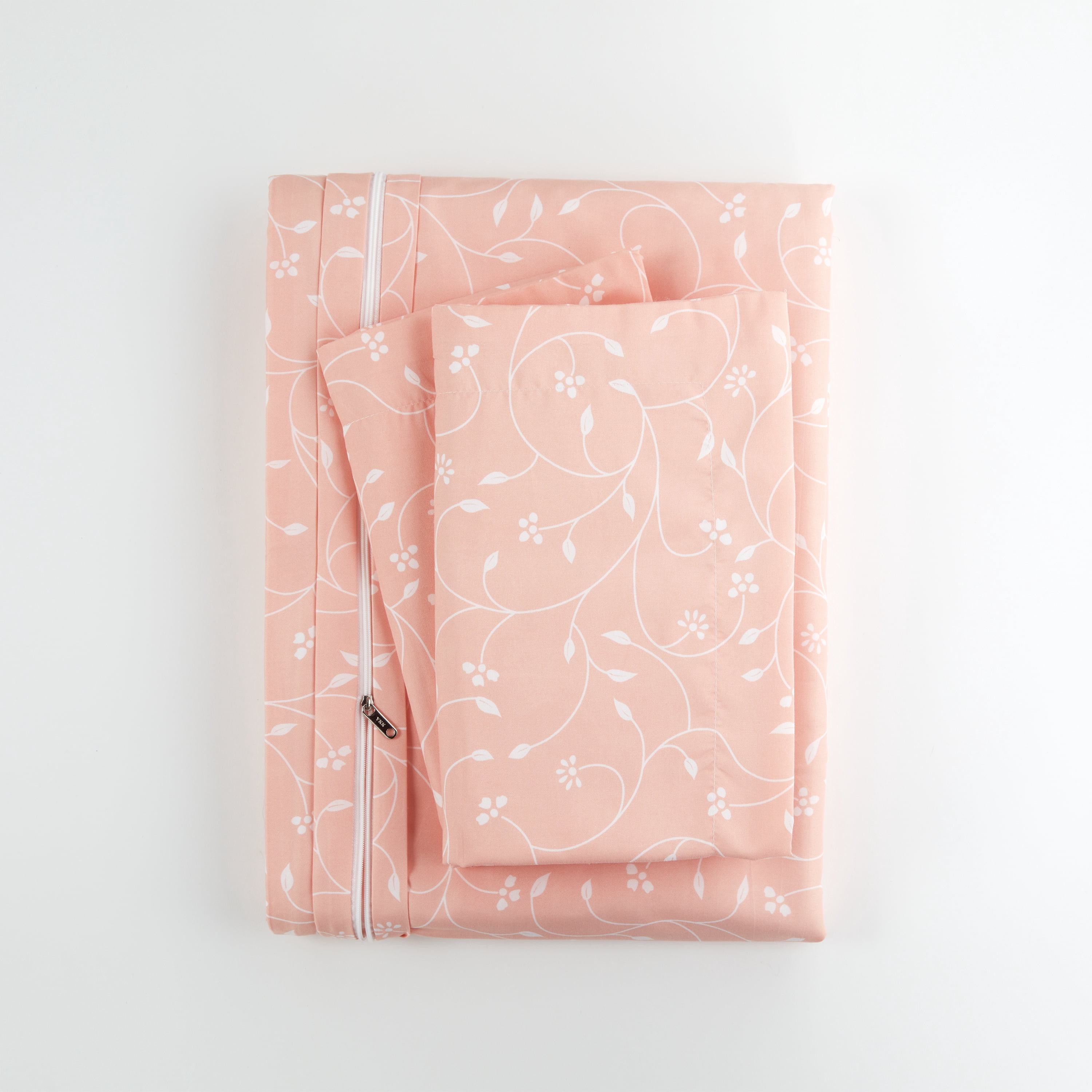 Noble Linens Pink Pink Buds Pattern 3-Piece Duvet Cover Set, King/Calking