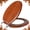 Brownish yellow, variant on Round Toilet Seat Molded Wood Toilet Seat with Zinc Alloy Hinges, Easy to Install also Easy to Clean, Anti-pinch Wooden Toilet Seat by (Round, Brownish Yellow)