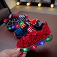 thumbnail image 3 of Kids Caca casual cool spider net woven shoes with LED light, sizes 5m-13Y, Red, 3 of 9