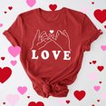 thumbnail image 5 of Womens Short Sleeve T-Shirts, Love Heart Printed Valentines Day Outfits Ladies Casual Crew Neck Summer Tee Tops (M, Red #B), 5 of 6