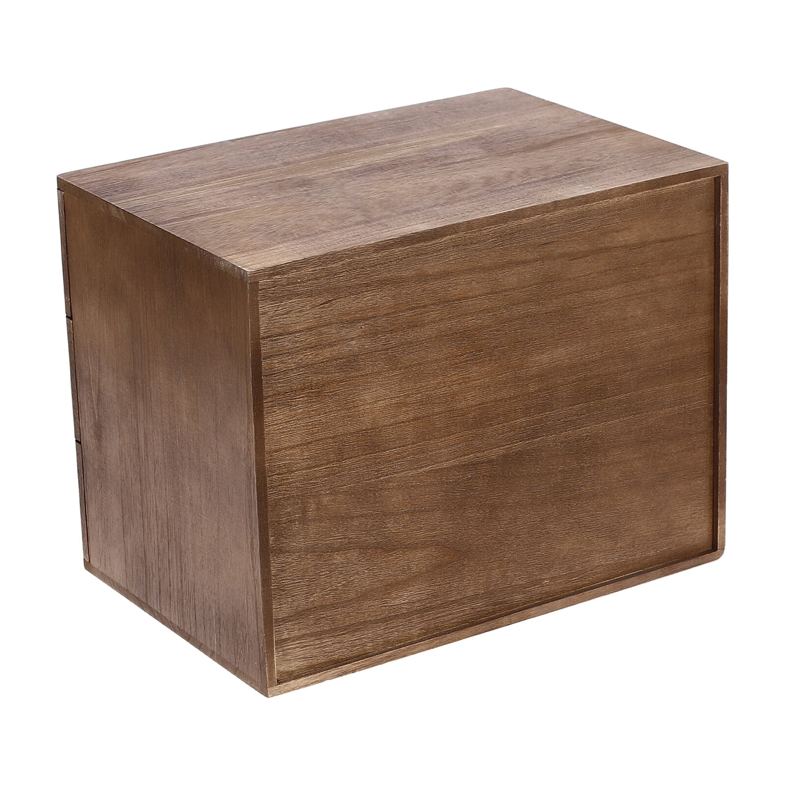 DENEST Wooden Desktop Storage Box with Lockable Drawers, 3 Tiers Office Supplies File Organizer, Flat File Cabinet Desk Storage Box for Dresser Tabletop