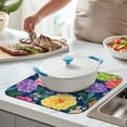 thumbnail image 2 of Pioneer Flower Floral Print Pattern Dish Drying Mat for Kitchen 1 Pack, Ultra Absorbent Microfiber Dishes Drainer Mats,16"x18", 2 of 6