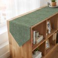thumbnail image 4 of Dark Green Table Runner Linen Burlap Table Runner 72 Inches Long Farmhouse Vintage Green Solid Color Modern Dresser Scarves for Kitchen Island Coffee Dining Room Party Wedding Holiday Decor 13"x72", 4 of 8