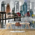 thumbnail image 2 of IDEA4WALL 4pcs Retro Style Peel and Stick Wallpaper Removable Wall Murals Large Wall Stickers for Home Decoration, 66"x24", 2 of 4
