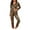 Brown, variant on Lindreshi Pj Sets for Woman Women's Home Clothes Long Sleeved Fashion Solid Color Silk Like Shirt Trousers Thin Pajama Suit