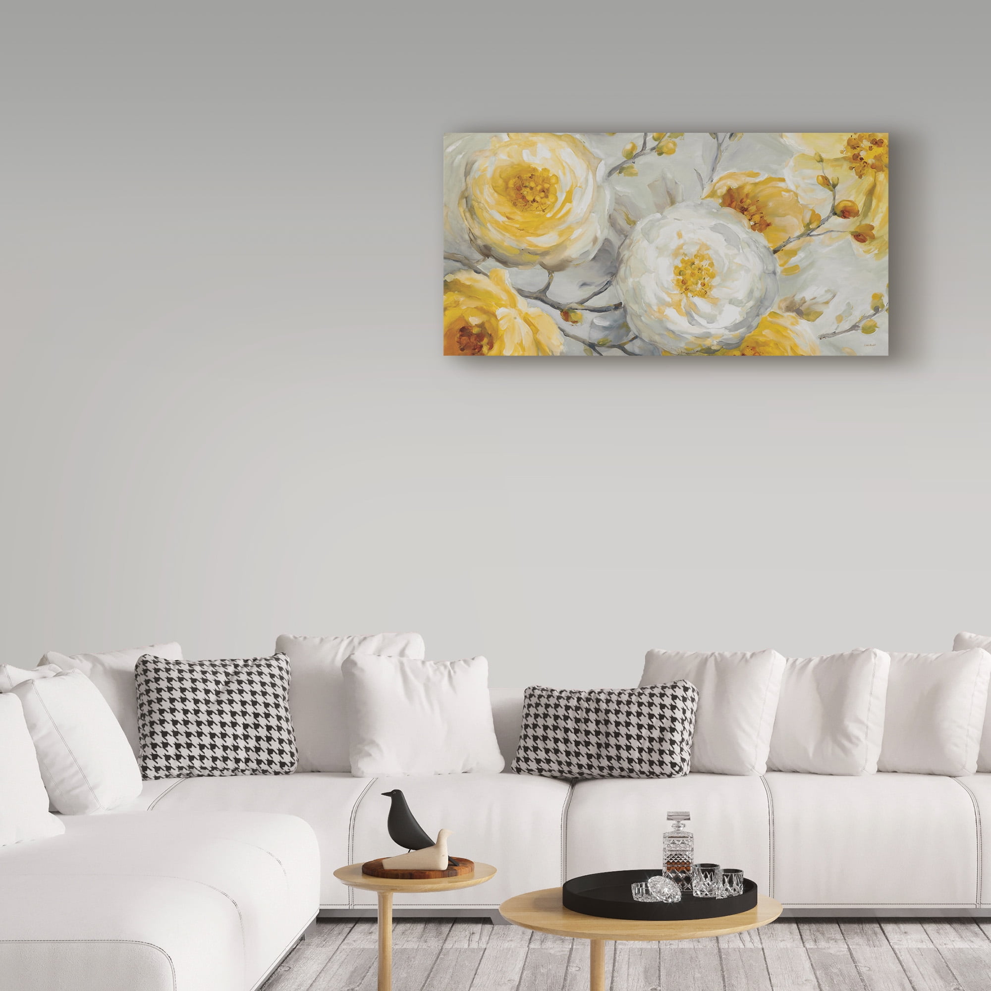 Trademark Fine Art 'Sunshine Roses Grey' Canvas Art by Lisa Audit