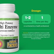 Natural Factors High Potency Multi Enzyme Vegetarian Formula, Plant-Based Digestive Aid, 60 Capsules