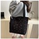 thumbnail image 5 of Guardurnaity Bolso tote de pana rosa con cremallera y estampado de para llevar al hombro, bolso tote pequeño con cremallera. Bolsas de mensajero y de hombro D, 5 of 6