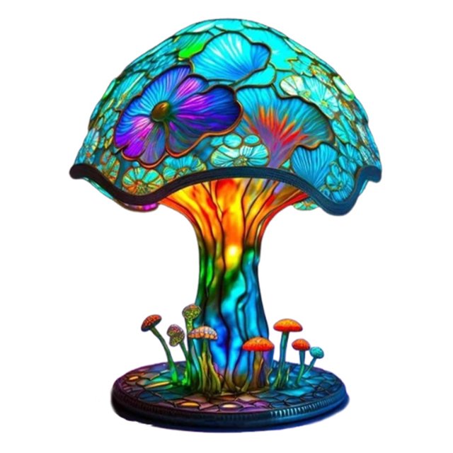 Lámpara Noche Decorativa Hongos Pintura Planta Resina Retro La Los Champiñones 15 Cm Cargo USB para Oficina en El