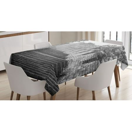 

Great Wall of China Tablecloth Black and White Panorama of Traditional Landmark Cultural Ancient Ruins Image Rectangular Table Cover for Dining Room Kitchen 60 X 90 Inches Grey by Ambesonne