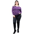 thumbnail image 1 of Blusa diseño doble prenda Roman Fashion /Tallas Extras, 1130 (Morado) violeta oscuro 34, 1 of 5