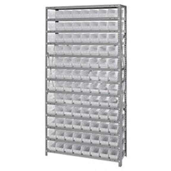 Quantum Storage 1875-104CL Shelf Unit With 60 Bins, Clear