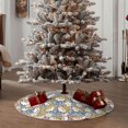 thumbnail image 5 of Daiia Cute Rabbit Drawing Merry Christmas Tree Skirt , Xmas Large Lace-up Tree Skirt, Santa Snowflakes Rustic Home Decorations New Year Party Farmhouse Decor-48", 5 of 7