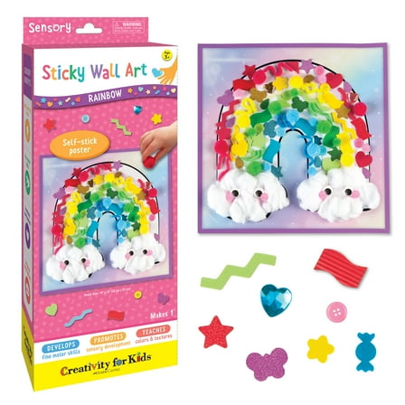 Creativity for Kids Sticky Wall Art Rainbow- Child Sensory Activity for Boys and Girls for Ages 3 