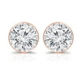 thumbnail image 3 of 14K Rose Gold Round Lab Grown Diamond Stud Earrings (0.20cttw, G-H, VS2-SI1) Bezel-set, Push-backs by Diamond Wish, 3 of 3