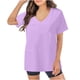 thumbnail image 1 of Fiudx Ofertas Relámpago Blusa de Manga Corta con Cuello En V para Mujer, Uniforme de Trabajo, Blusa con Bolsillo Sólido, 1 of 4